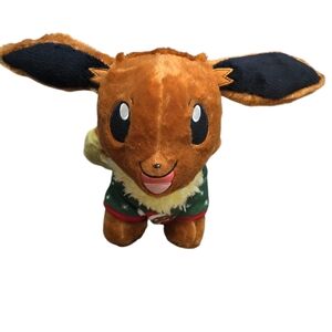 Build A Bear BAB Pokemon Eevee Plush Stuffed Animal 16" With Christmas Sweater